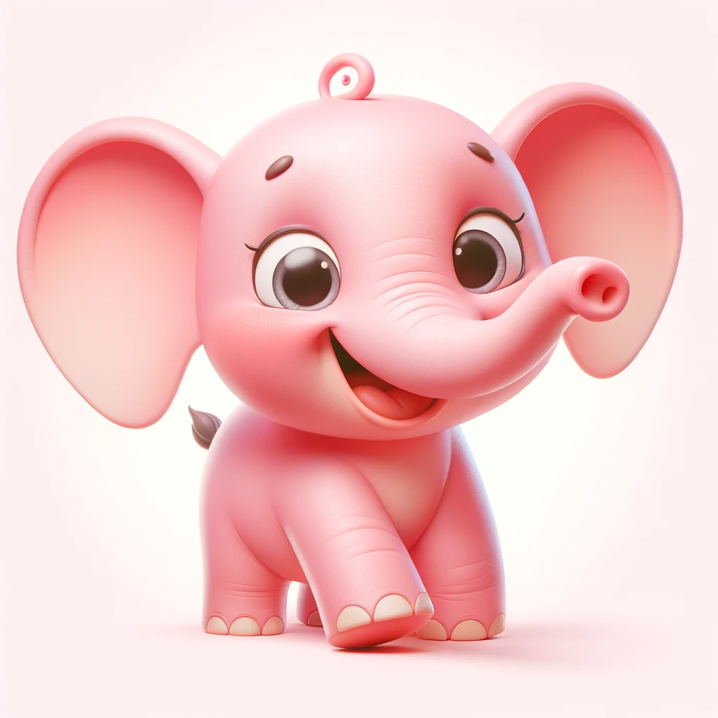 Ilustrační obrázek k recenzované stránce Růžový slon. Zdroj: Dall-E.